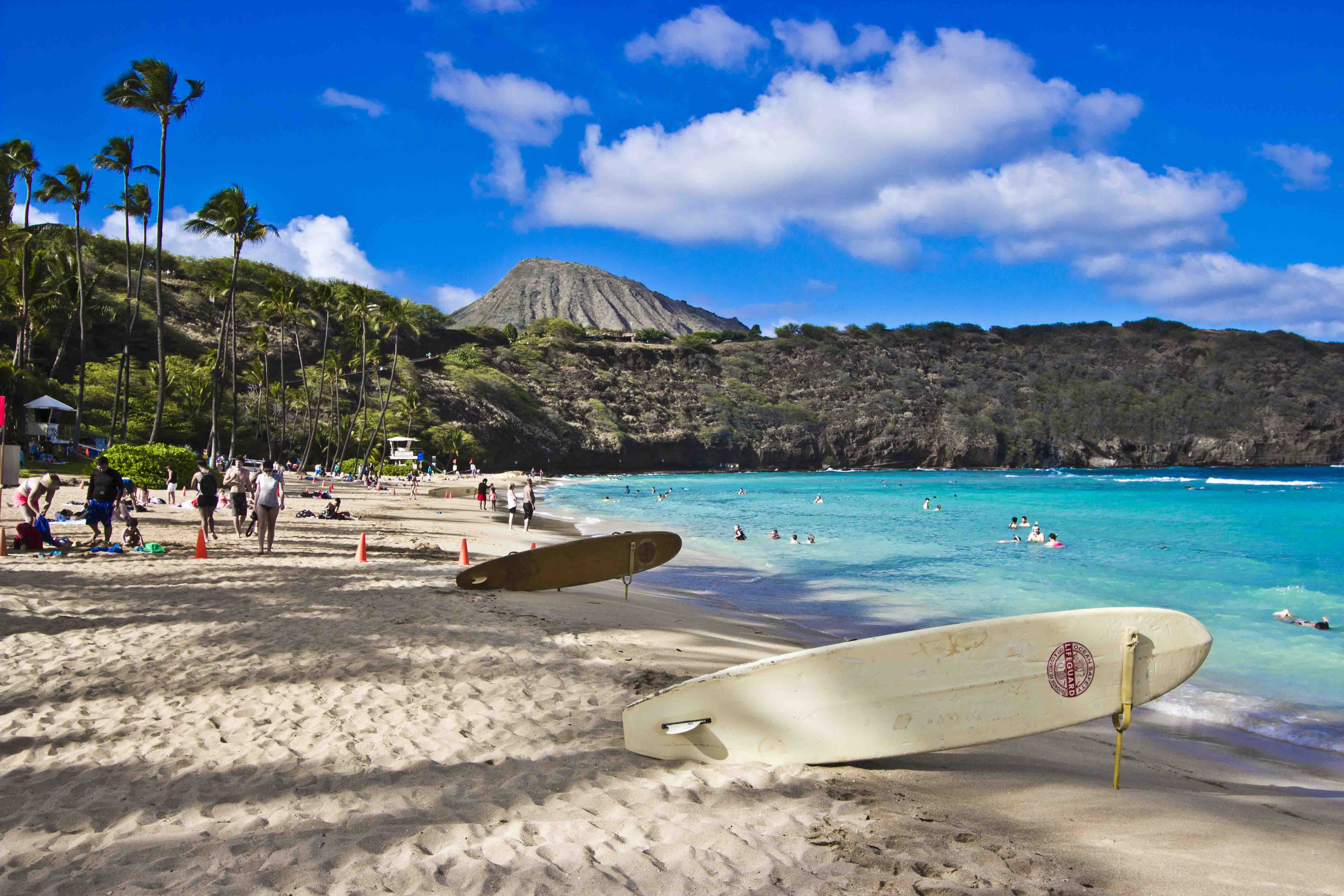 Hanauma Bay the curved bay with a view of...