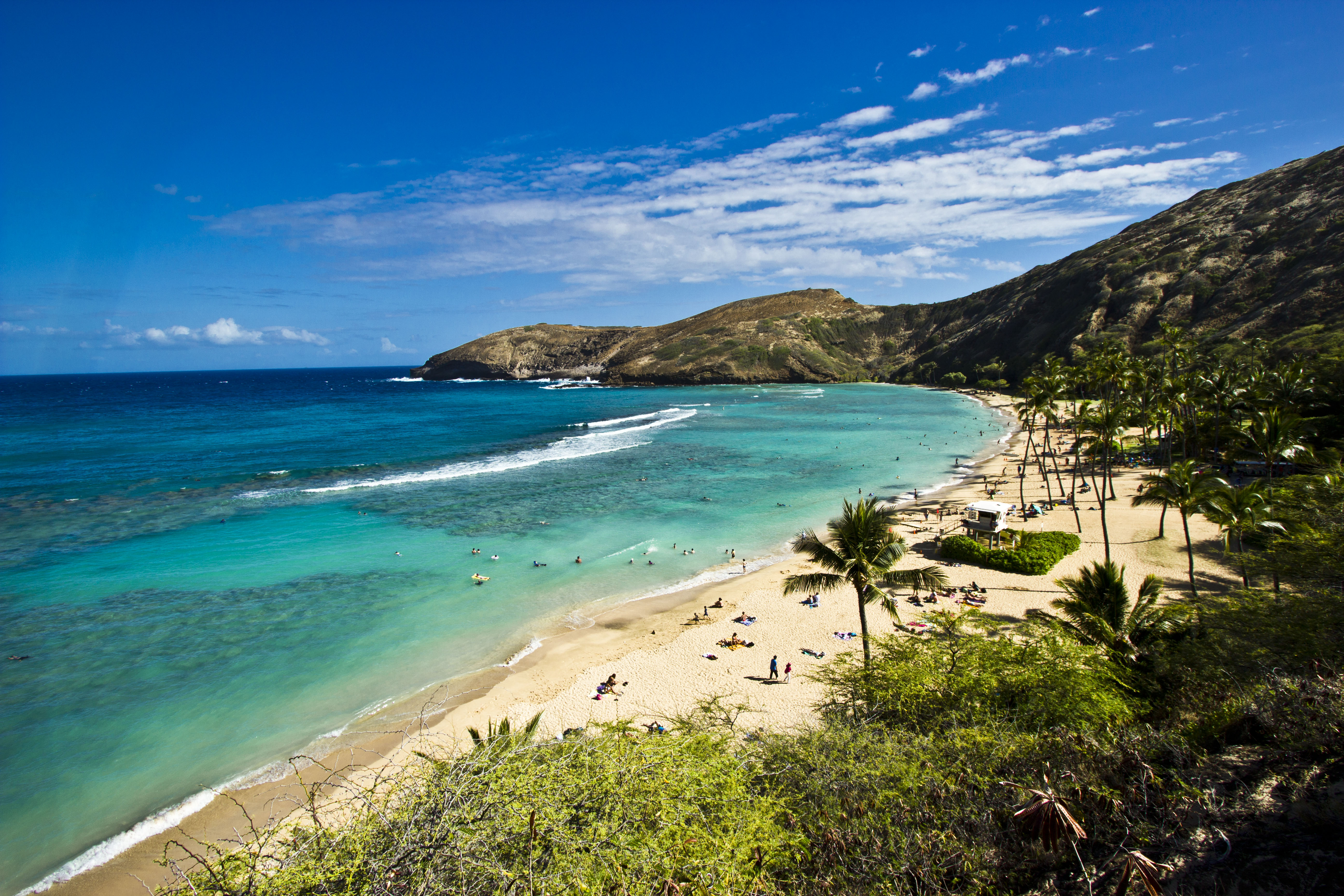 Hanauma Bay – the curved bay with a view of…